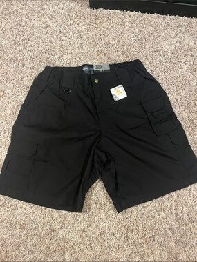 5.11 Tactical Men's Black Cargo Shorts with Multiple Pockets